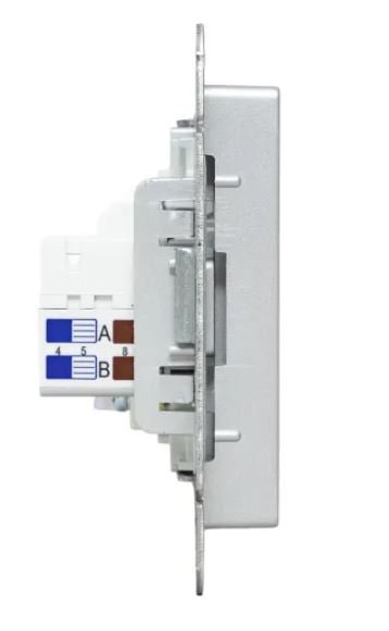 Механизм розетки TV+RJ45 (cat5), алюминий Эпика (UP1-SOA-TV+RJ)
