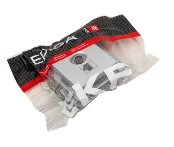 Механизм розетки TV+RJ45 (cat5), алюминий Эпика (UP1-SOA-TV+RJ)
