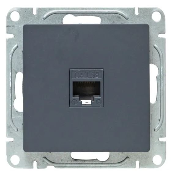 Механизм розетки RJ45 (cat5), графит Эпика (UP1-SOG-RJ45-5)
