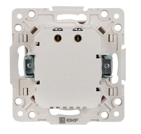 Стокгольм Механизм Розетки с 2USB type-A + type-C винтовые клеммы белый (EYR-2USB-type-C)