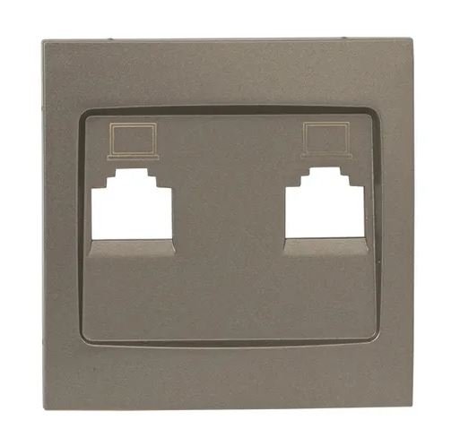 Валенсия Лицевая панель розетки RJ-45 2-местная кашемир (ESK02-L-035-40)