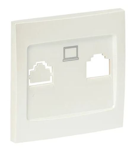 Валенсия Лицевая панель розетки RJ-45 1-местная жемчуг (ESK01-L-035-50)