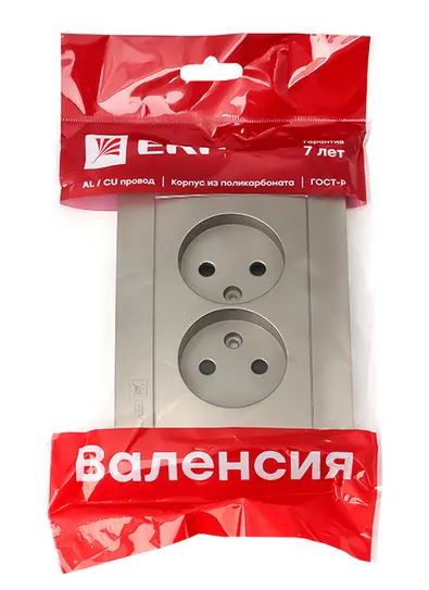 Валенсия Лицевая панель розетка 2-местной б/з 10А кашемир с защ. штор. (ESR10-L-102-40)