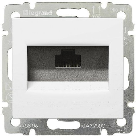 Valena розетка компьютерная RJ45, Cat.6 UTP, скрытой установки, белый (774246)