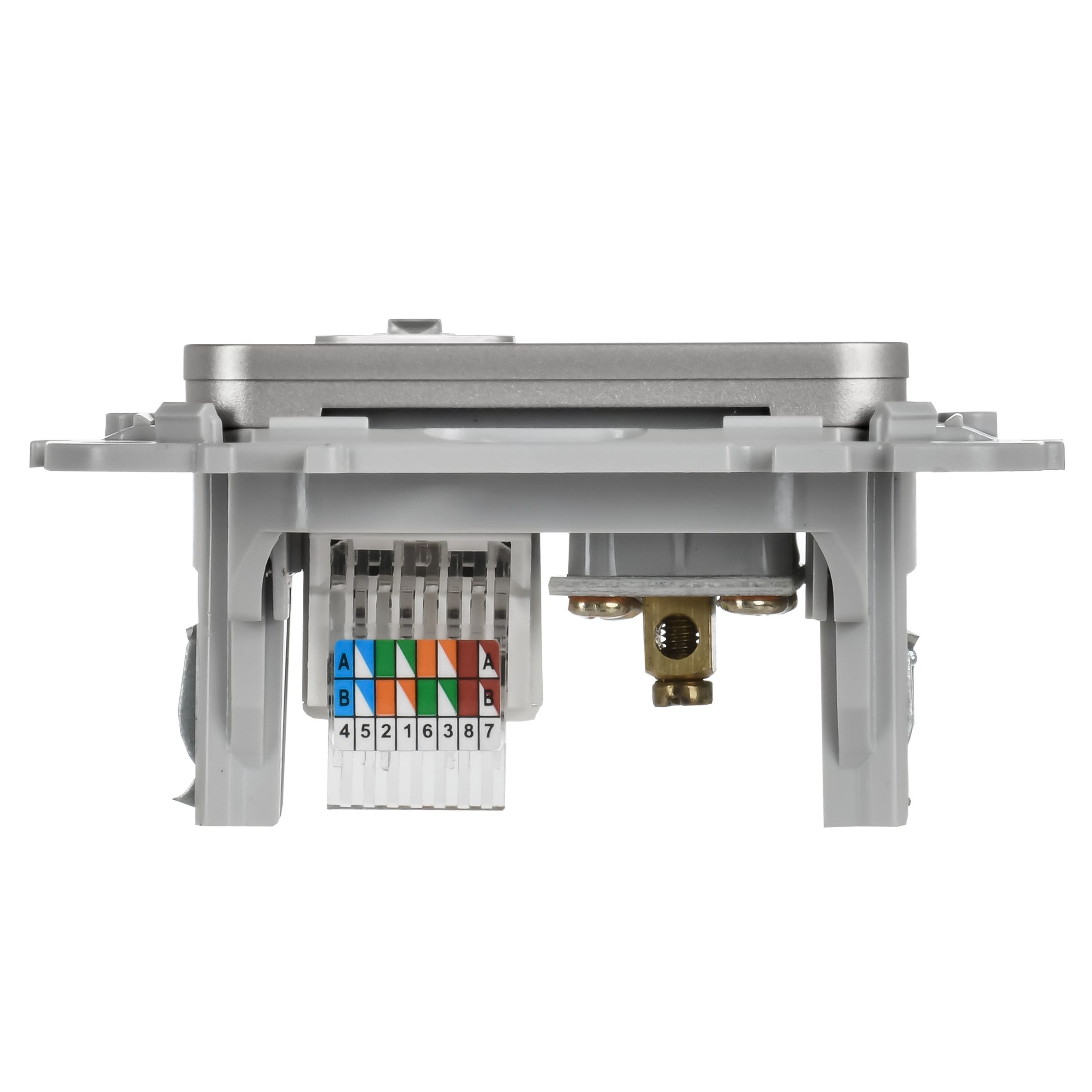 FLITE Розетка 2-местная RJ45/TV кат 5Е UTP РКТВ5е-2-0-ФлА скрытой установки алюминий (FI-AK22-1-K47)