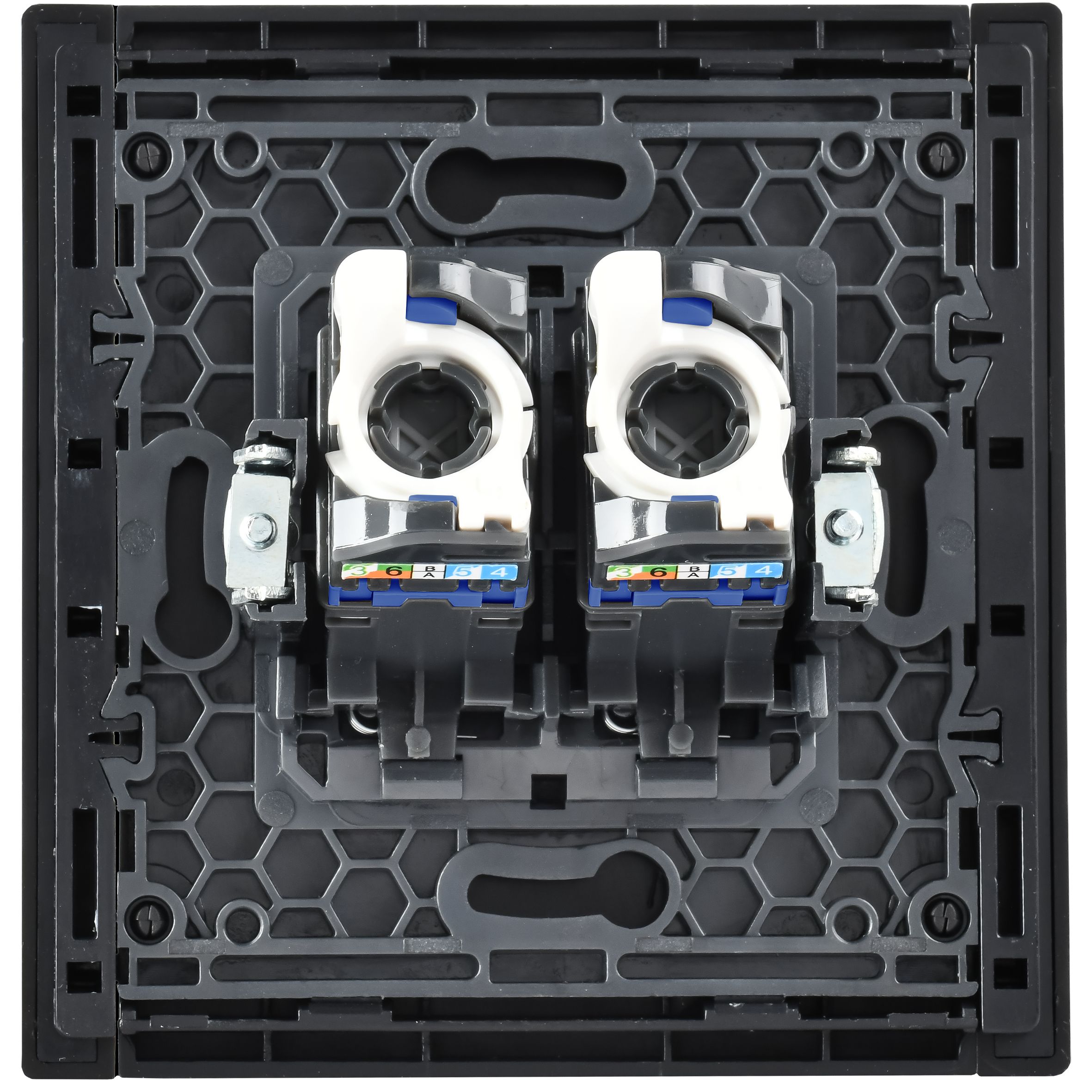 FORTE&PIANO Розетка компьютерная двойная RJ45 кат.6 FP634M скрытой установки металл шампань (FP-K20-2-M-K37)
