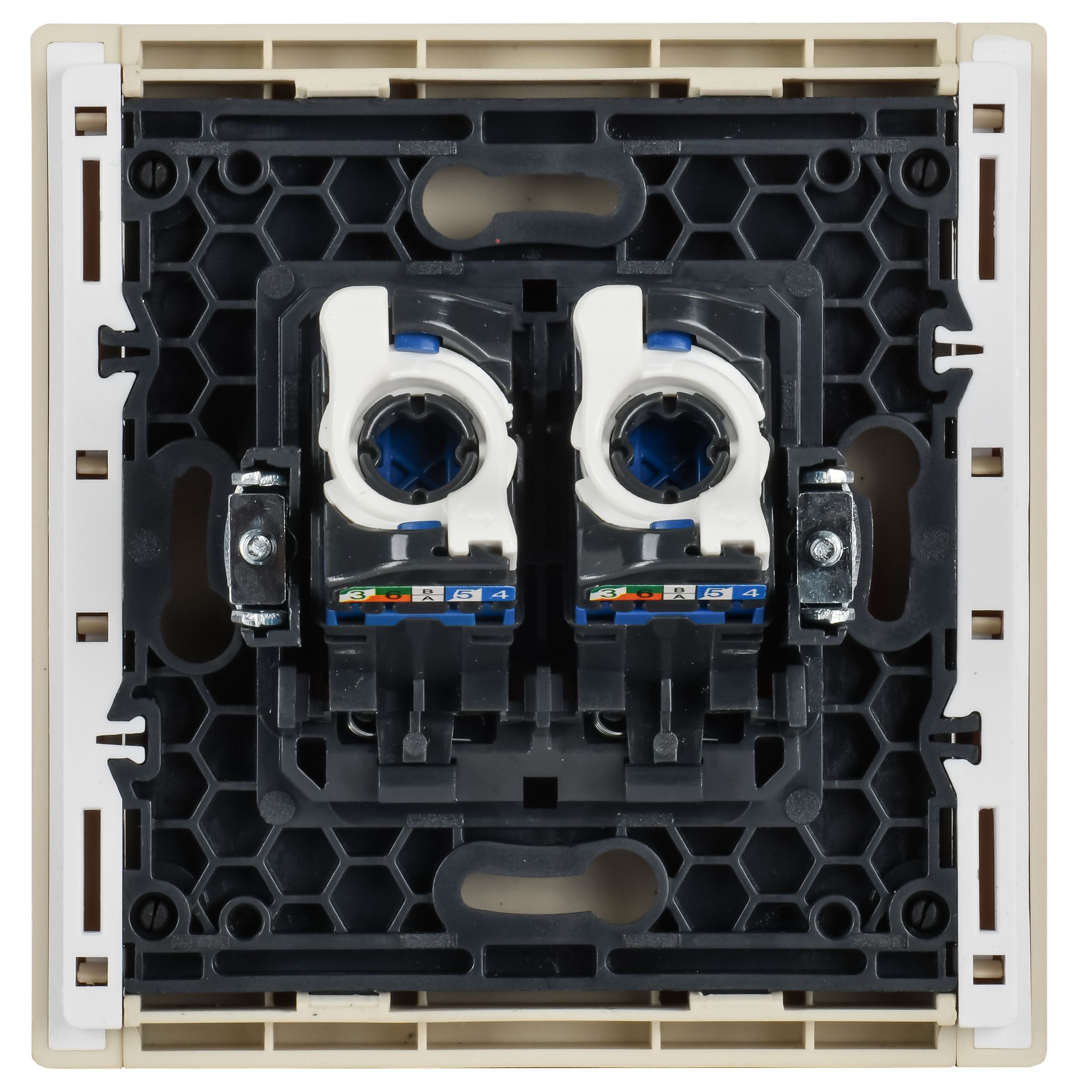 FORTE&PIANO Розетка компьютерная двойная RJ45 кат.6 FP434 скрытой установки ваниль (FP-K20-2-K10)