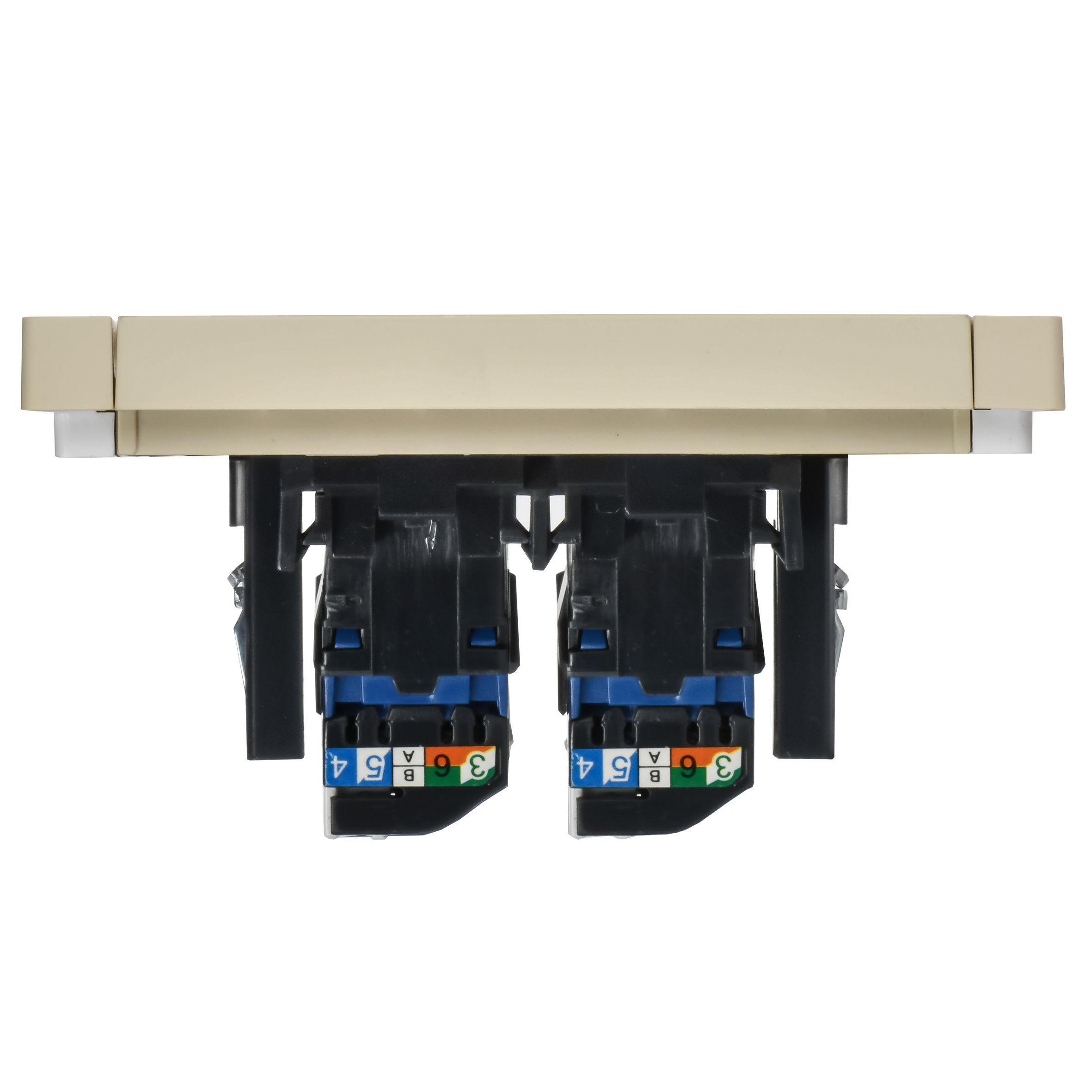 FORTE&PIANO Розетка компьютерная двойная RJ45 кат.6 FP434 скрытой установки ваниль (FP-K20-2-K10)