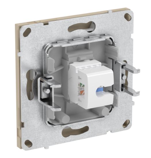 Розетка RJ-45 KANT 5E одинарная ванильный марципан (7015663)
