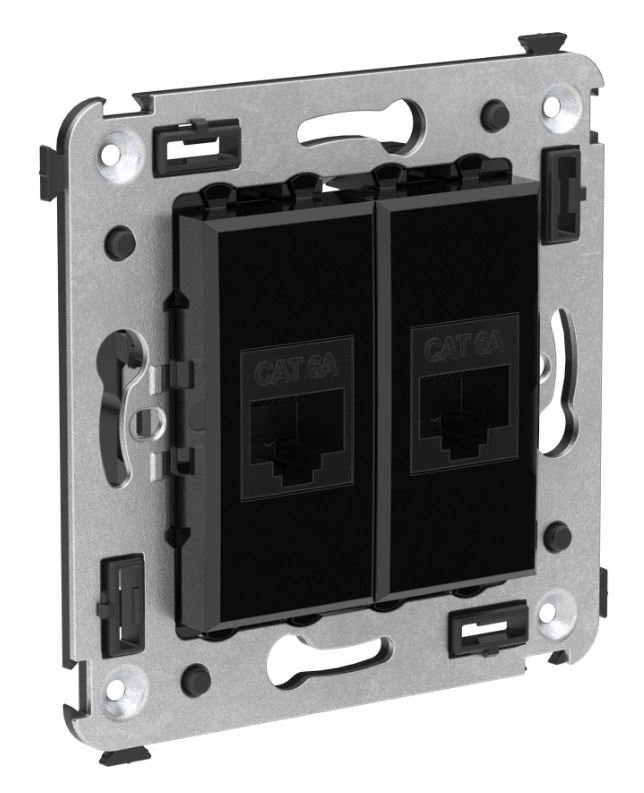 Розетка RJ-45 кат.6А двойная Avanti черный квадрат (4402674)