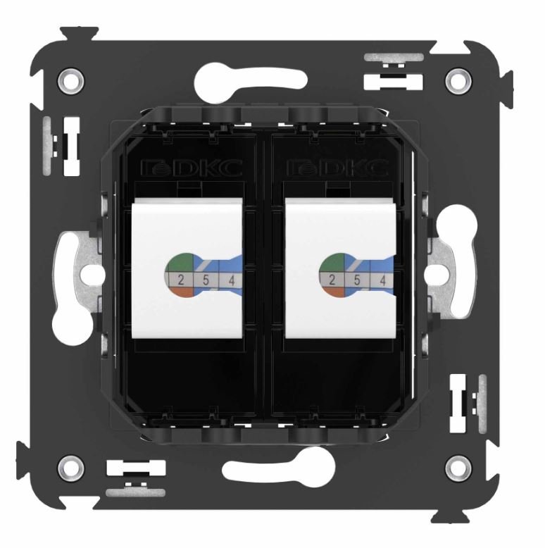 Розетка RJ-45 кат.6А двойная Avanti черный квадрат (4402674)