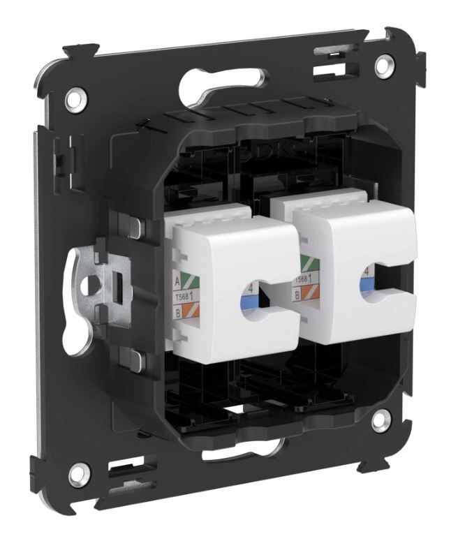 Розетка RJ-45 кат.6А двойная Avanti черный квадрат (4402674)