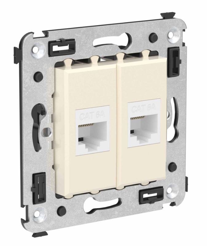 Розетка RJ-45 кат.6А двойная Avanti ванильная дымка (4405674)