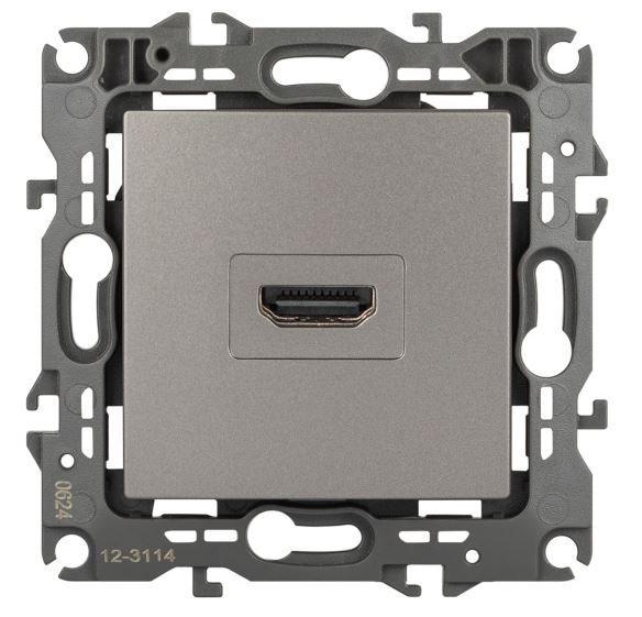Розетка HDMI 12-3114-16 серия 12 титан ЭРА (Б0065714)