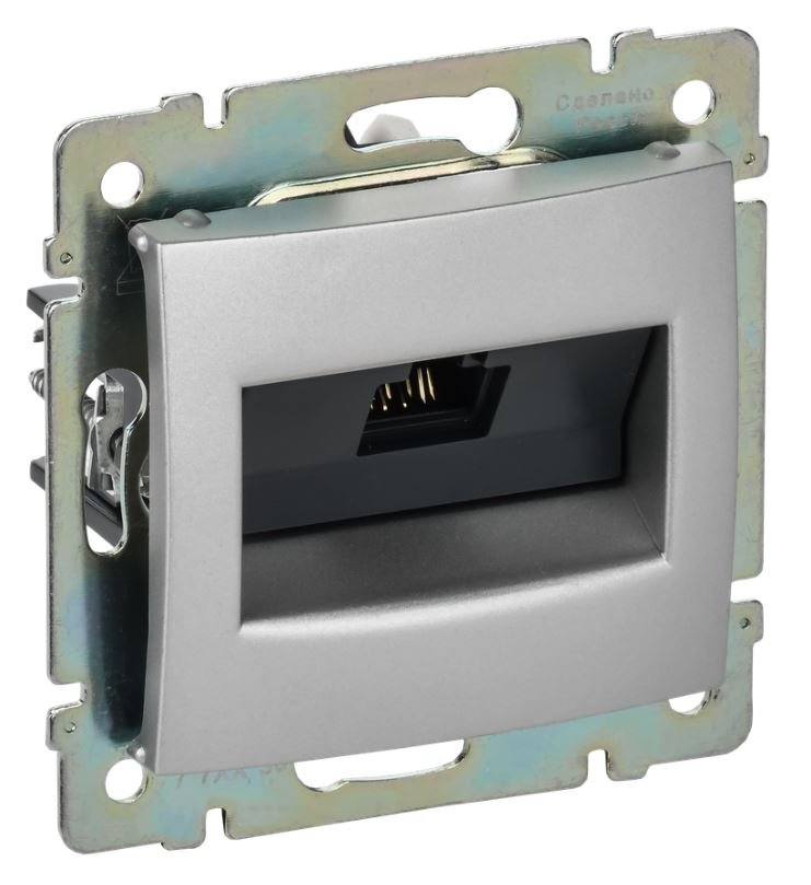 Valena DIY розетка компьютерная RJ45, Cat.5Е UTP, скрытой установки, алюминий (694334)