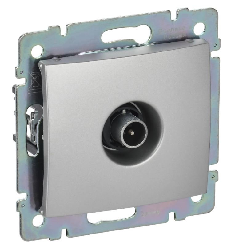 Valena DIY розетка TV проходная, скрытой установки, алюминий (694346)