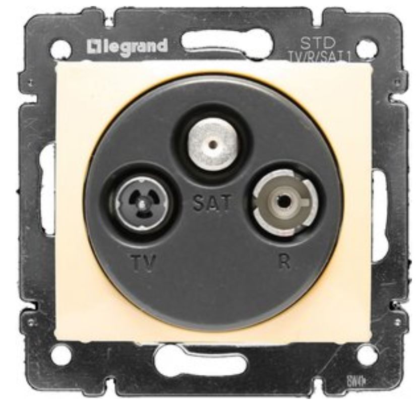 Valena DIY розетка TV-FM-SAT "звезда", скрытой установки, слоновая кость (694373)