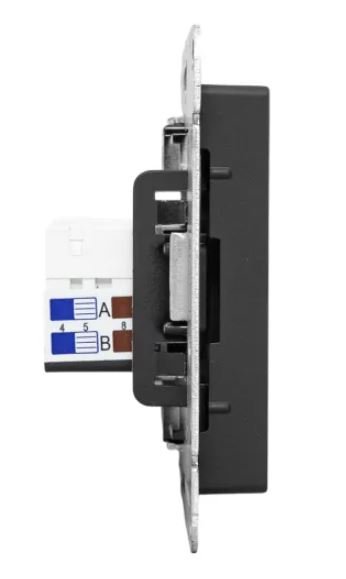 Механизм розетки RJ45 - 2 шт, (cat5), чёрный Эпика (UP1-SOB-2RJ45-5)