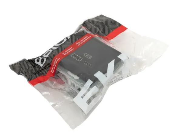 Механизм розетки USB-A+С, чёрный Эпика (UP1-SOB-USBA+USBC)