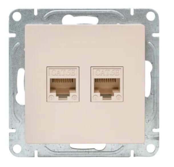 Механизм розетки RJ45 (cat5), кремовый Эпика (UP1-SOI-RJ45-5)