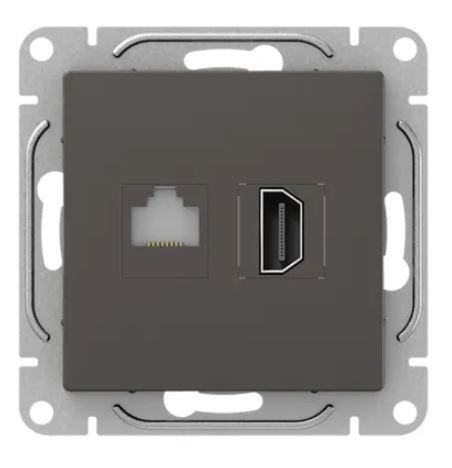 Механизм розетки HDMI+RJ45 (cat5), мокко Эпика (UP1-SOM-HDMI-RJ45)