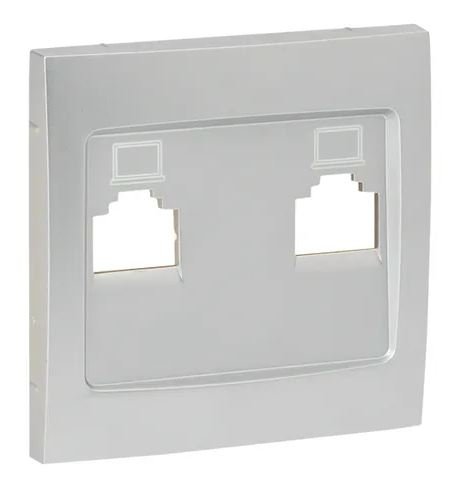 Валенсия Лицевая панель розетки RJ-45 2-местная сталь (ESK02-L-035-30)