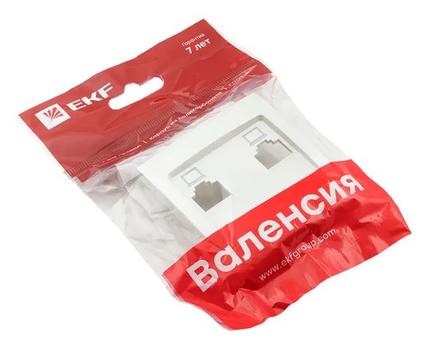 Валенсия Лицевая панель розетки RJ-45 2-местная жемчуг (ESK02-L-035-50)
