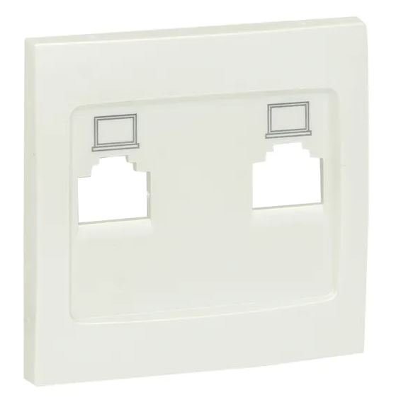 Валенсия Лицевая панель розетки RJ-45 2-местная жемчуг (ESK02-L-035-50)
