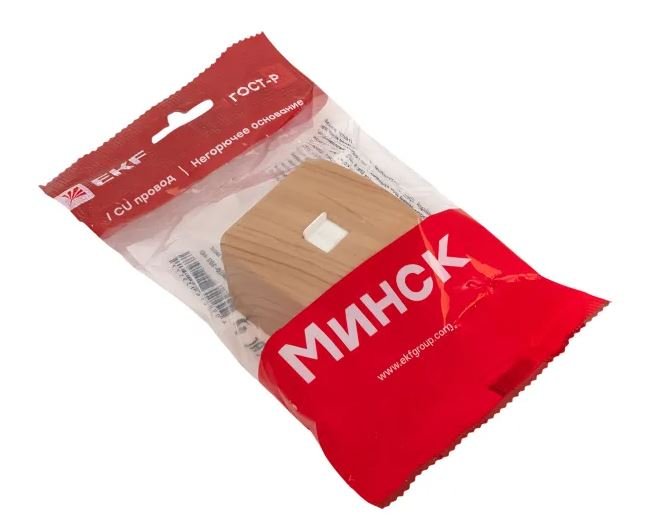 Минск Розетка RJ-45 1-местная ОП, 1А, 120В, светлое дерево (EGK01-035-30)