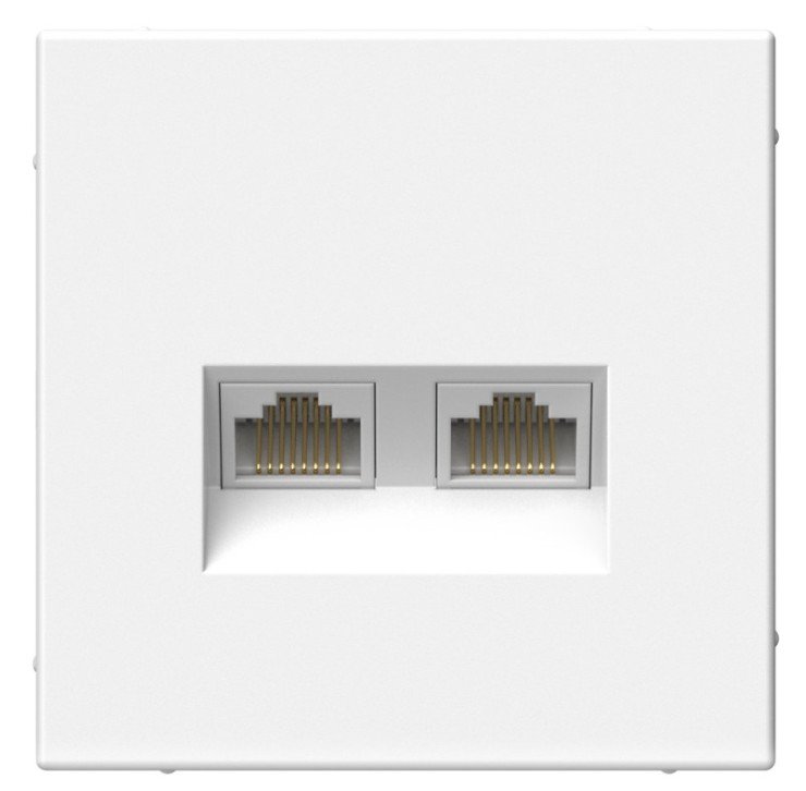 ArtGallery розетка двойная RJ45, кат. 6A, скрытой установки, механизм, белый (GAL000188)