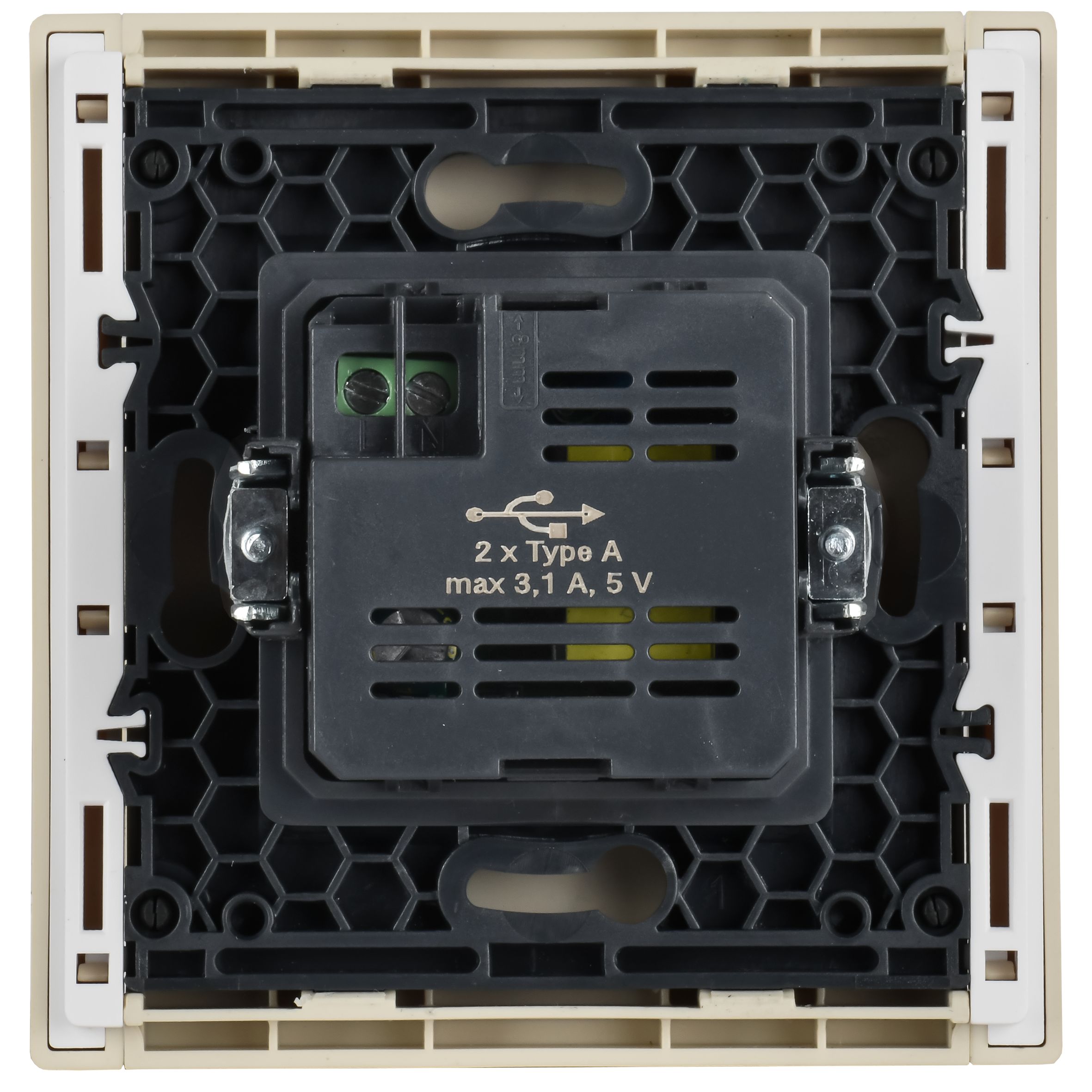 FORTE&PIANO Розетка USB A+A 3,1А FP449 скрытой установки ваниль (FP-U21-D31-K10)