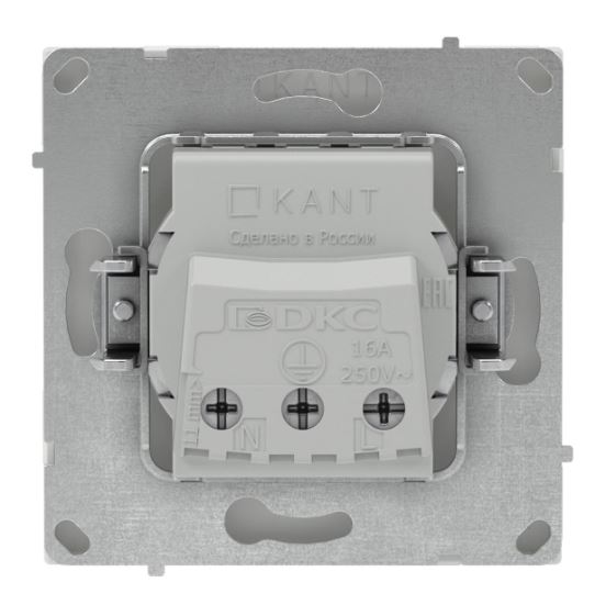 Розетка 2P+E KANT без защитных шторок белый песок (7010033)