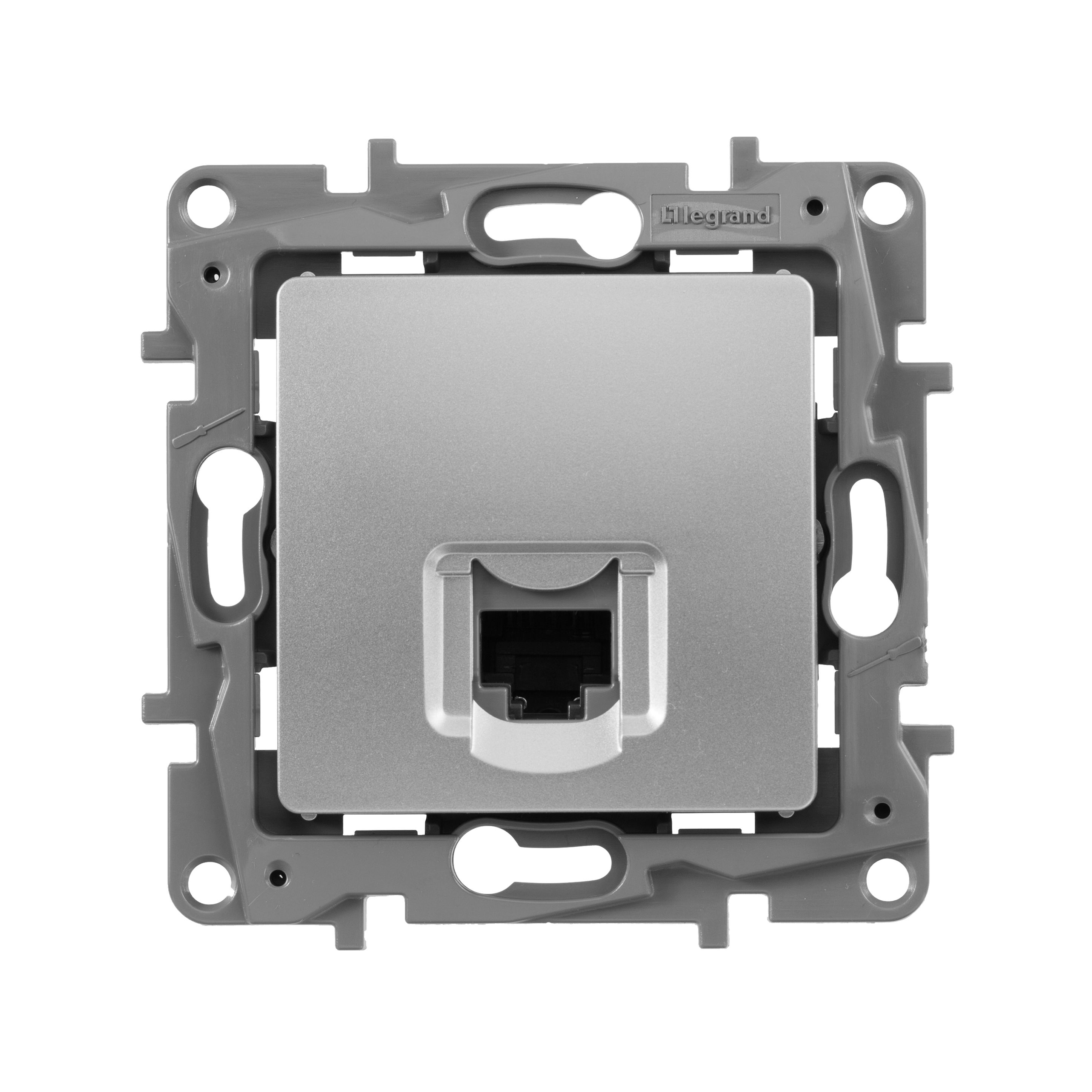 ETIKA розетка компьютерная RJ45, 6 UTP, скрытой установки, алюминий (672453)