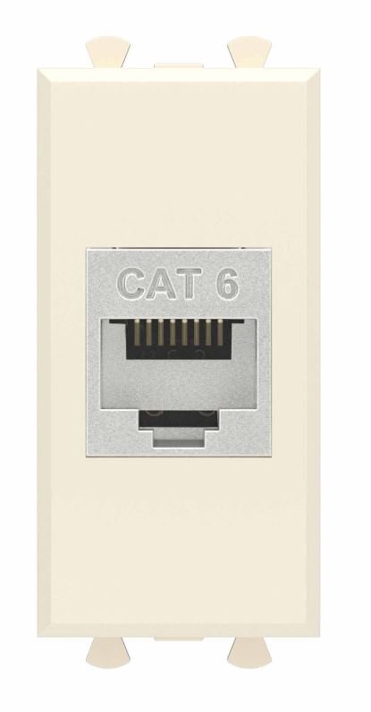 Розетка RJ-45 кат.6 экранированная 1 модуль Avanti ванильная дымка (4405791)