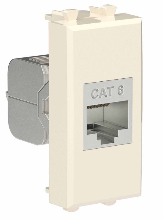 Розетка RJ-45 кат.6 экранированная 1 модуль Avanti ванильная дымка (4405791)