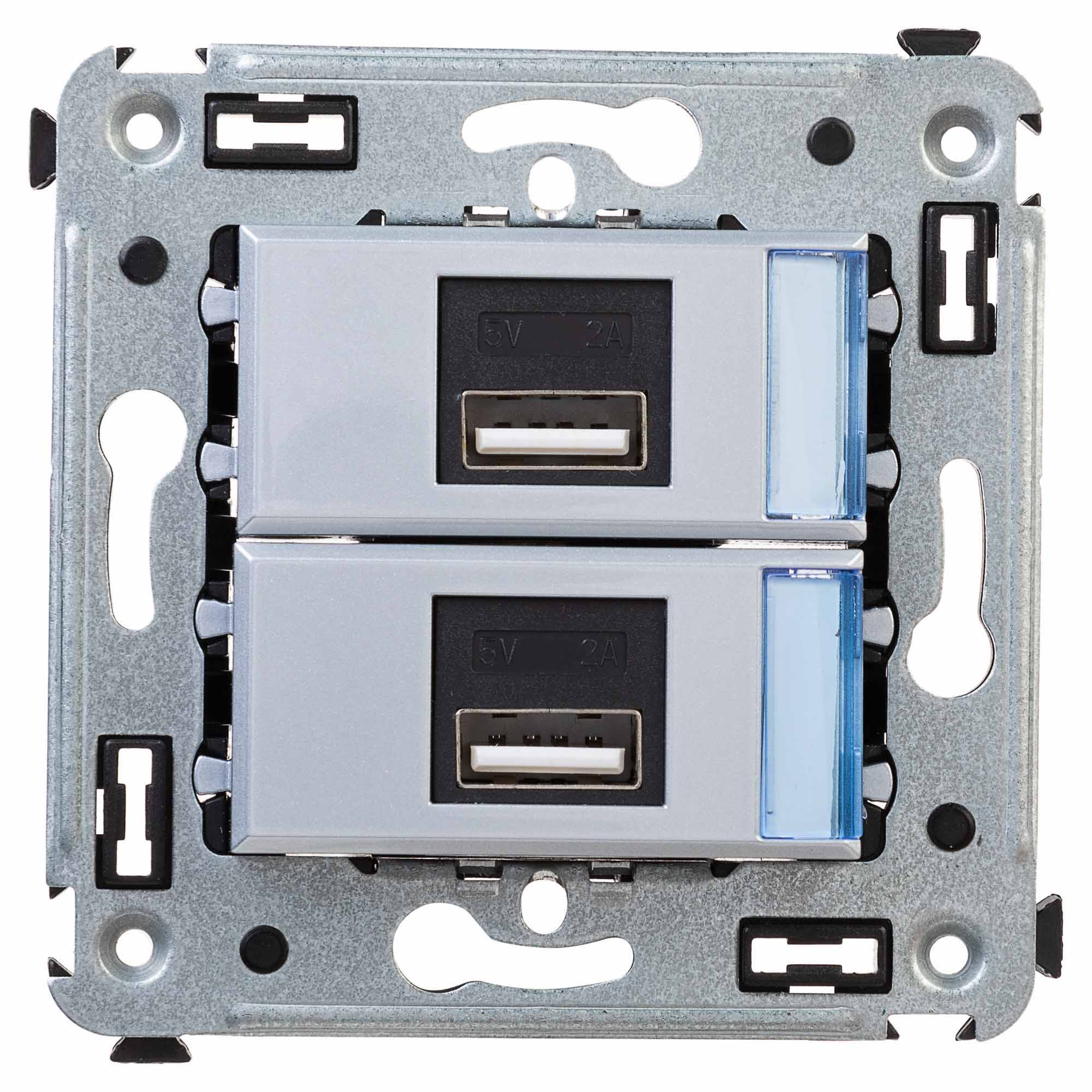 Зарядное устройство USB в стену 2.1 А, закаленная сталь, Avanti (4404543)