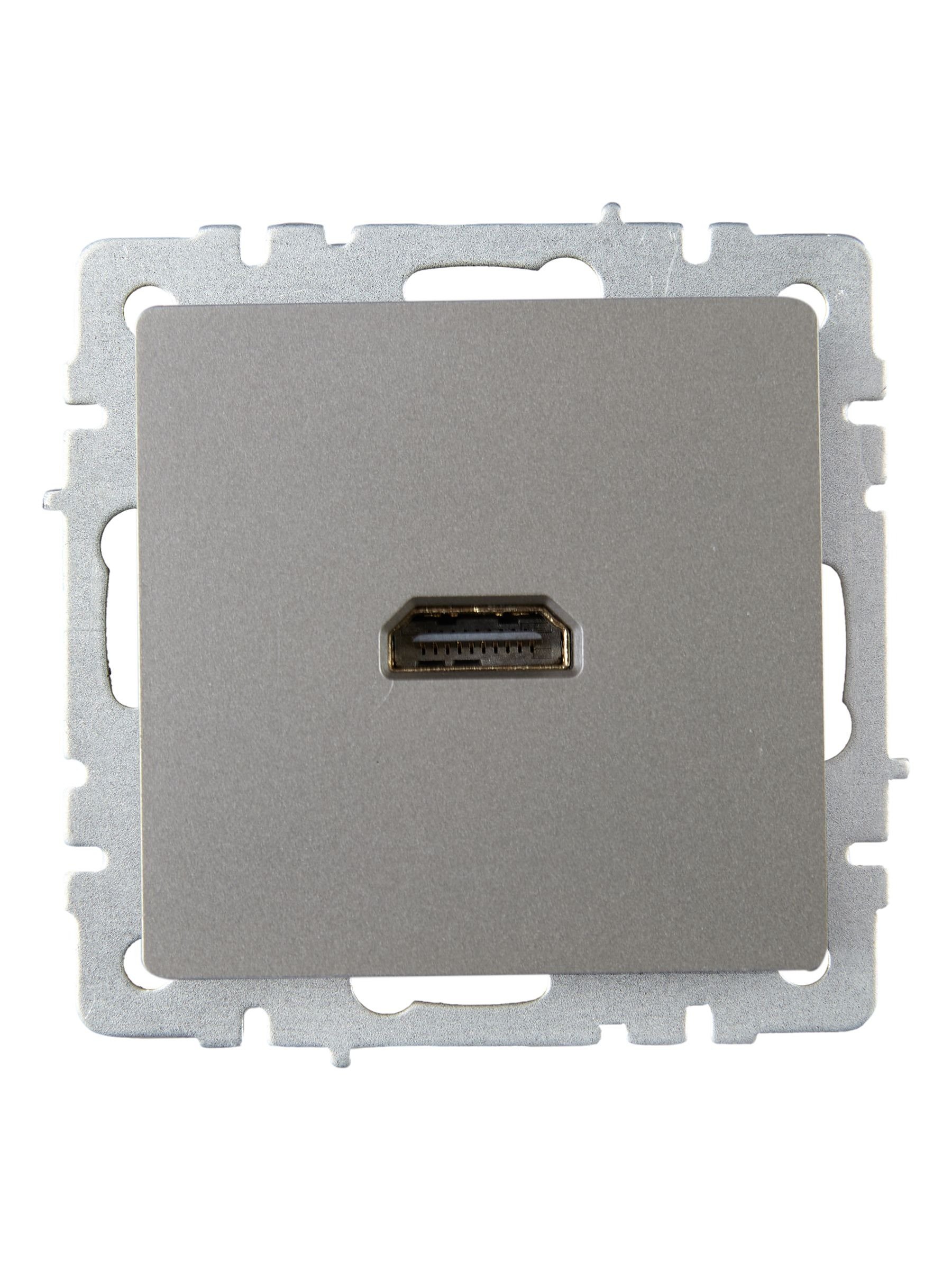 Розетка HDMI BRITE РHDMI-0-БрС сталь (BR-H10-K46)