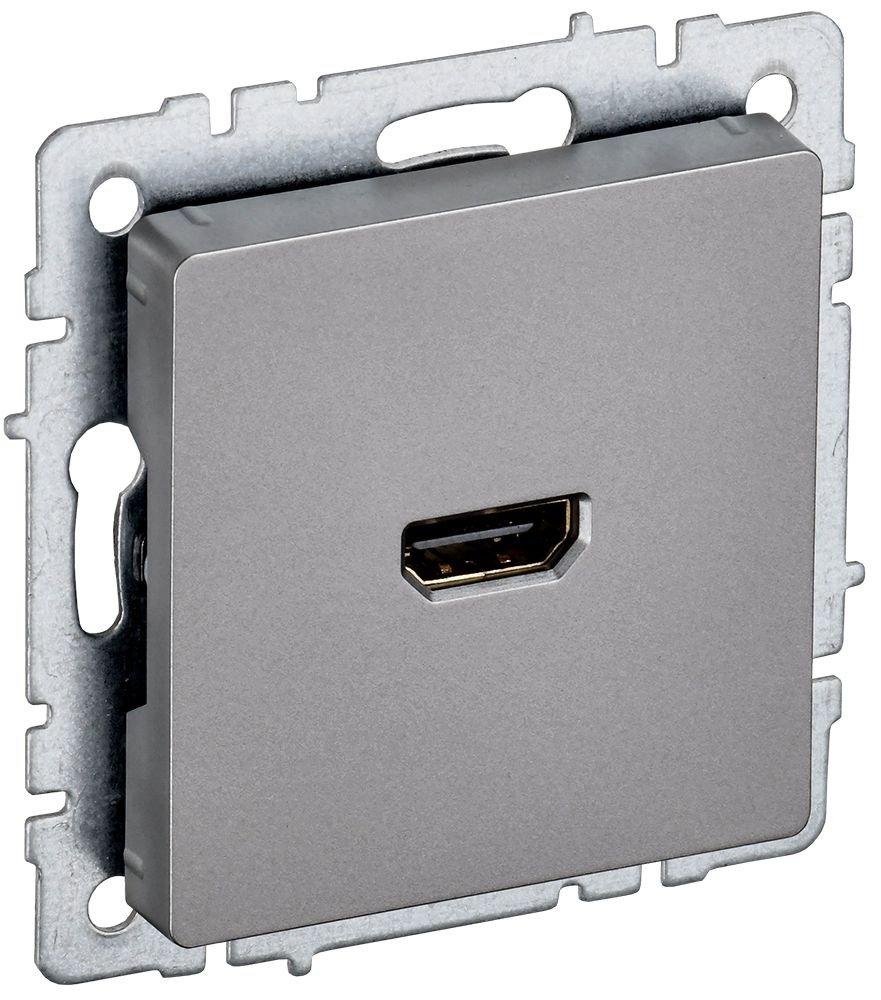 Розетка HDMI BRITE РHDMI-0-БрС сталь (BR-H10-K46)