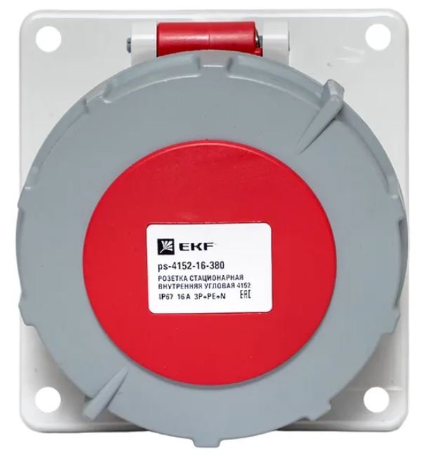 Розетка стационарная внутренняя 4152 3Р+РЕ+N 16А 380В IP67 PROxima (ps-4152-16-380)