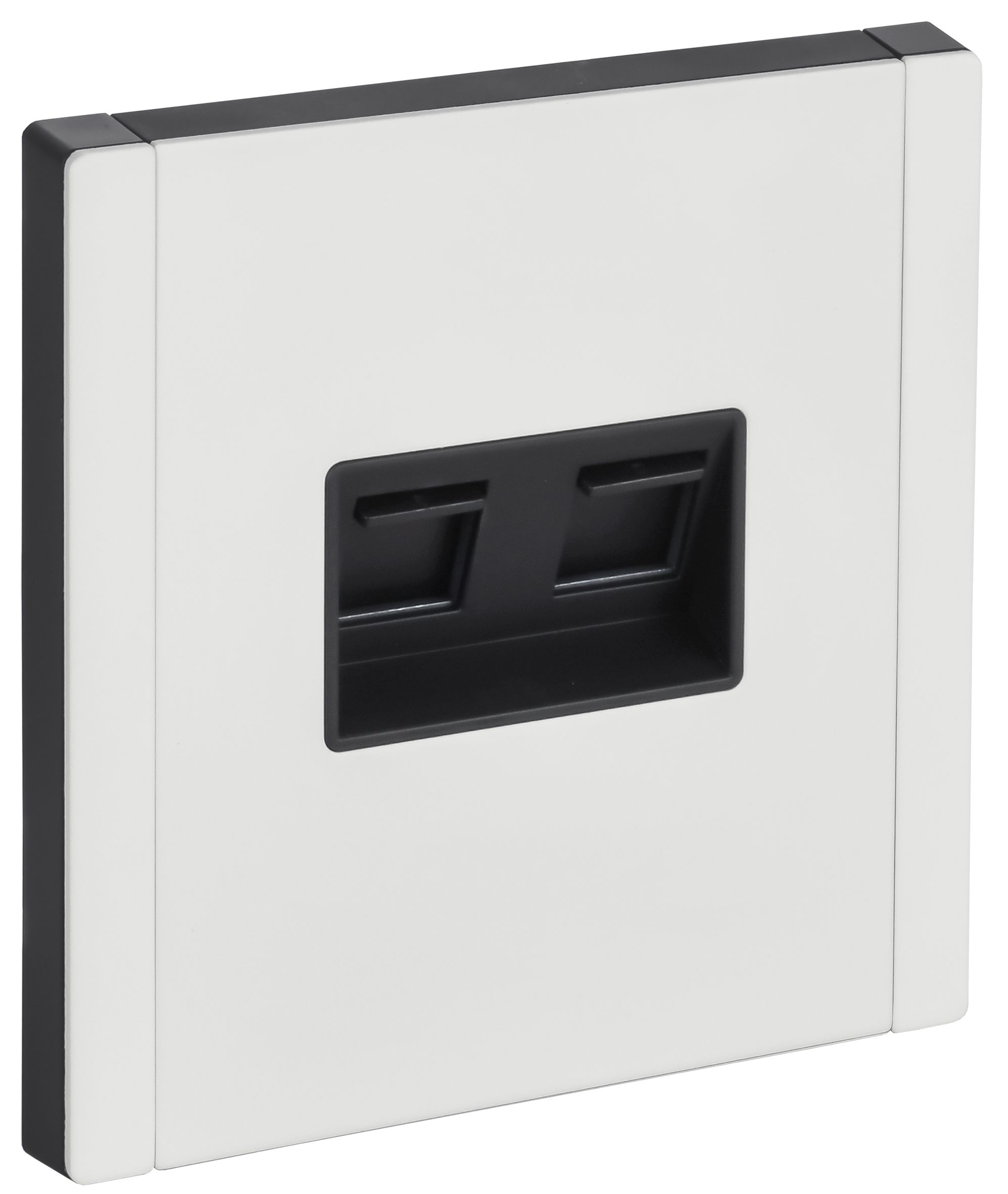 FORTE&PIANO Розетка компьютерная двойная RJ45 кат.6 FP234M скрытой установки металл белый (FP-K20-2-M-K01)