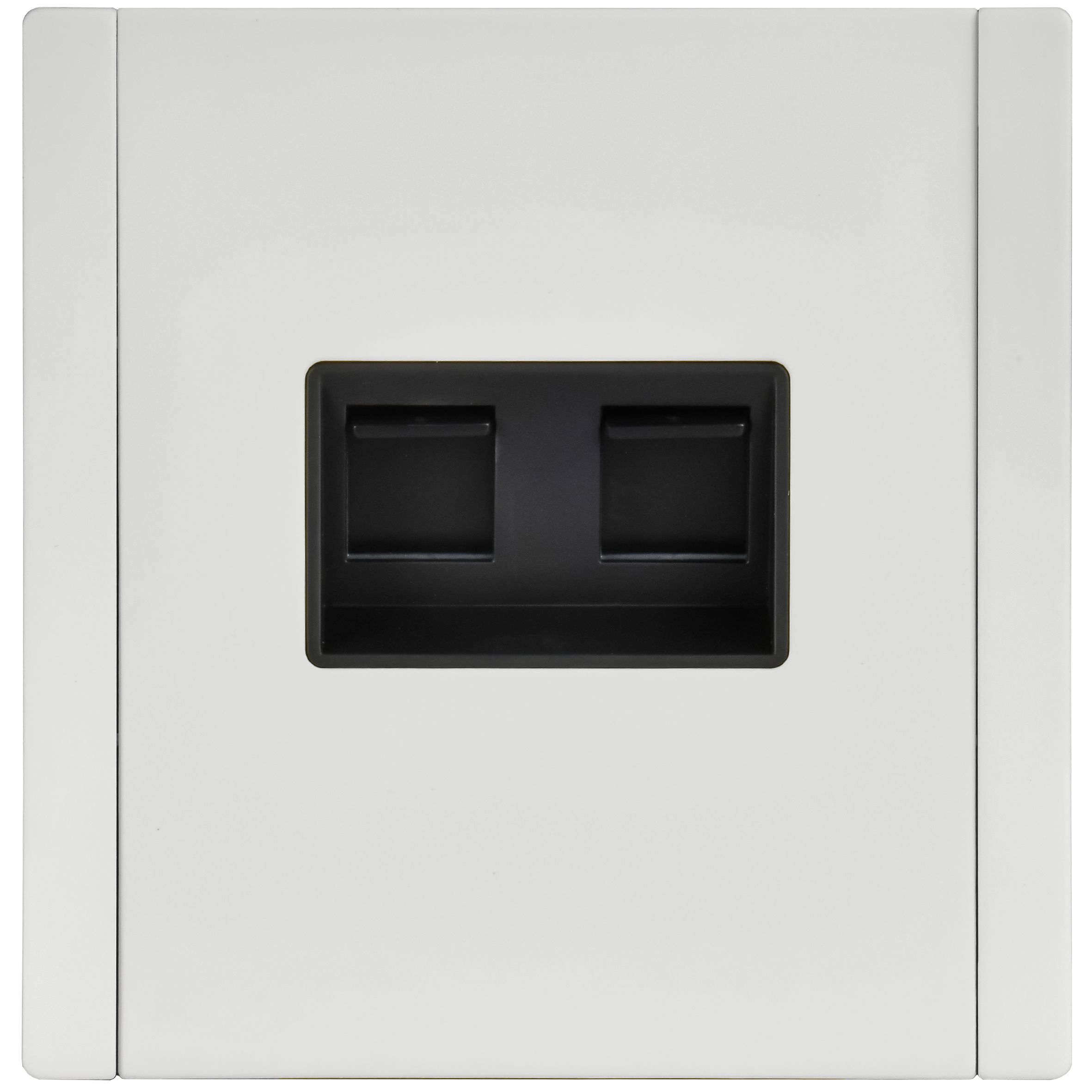 FORTE&PIANO Розетка компьютерная двойная RJ45 кат.6 FP234M скрытой установки металл белый (FP-K20-2-M-K01)