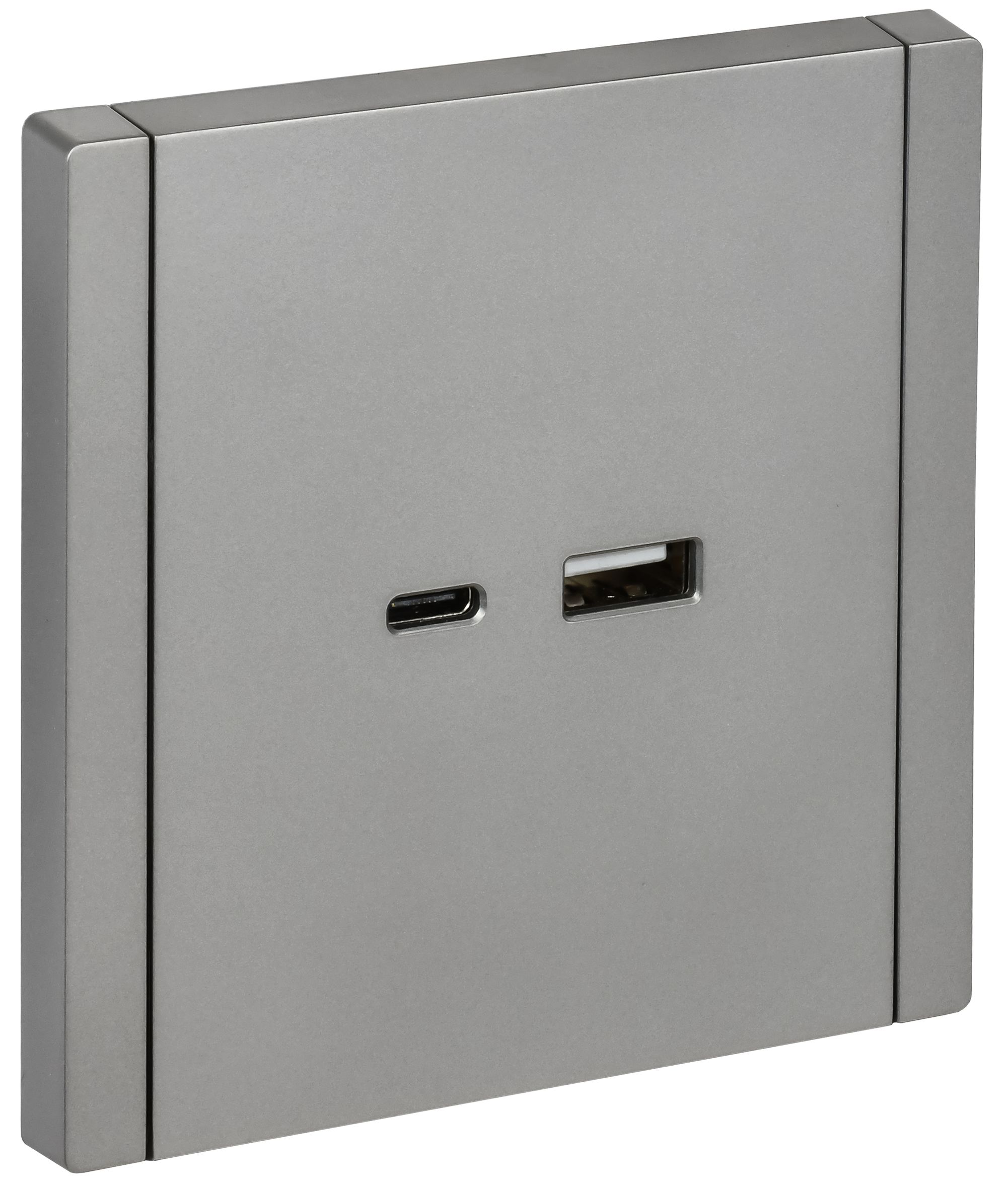 FORTE&PIANO Розетка USB A+C 18Вт FP551 скрытой установки сталь (FP-U22-018-K46)