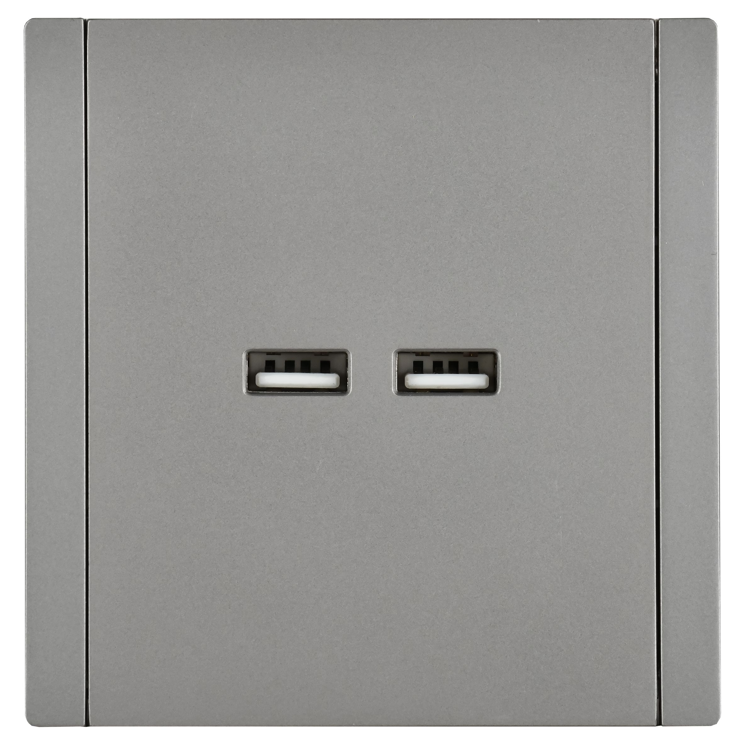 FORTE&PIANO Розетка USB A+A 3,1А FP549 скрытой установки сталь (FP-U21-D31-K46)