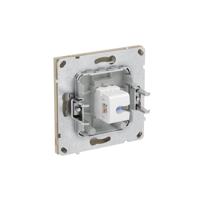 Розетка RJ-45 KANT 6А одинарная ванильный марципан (7015673)