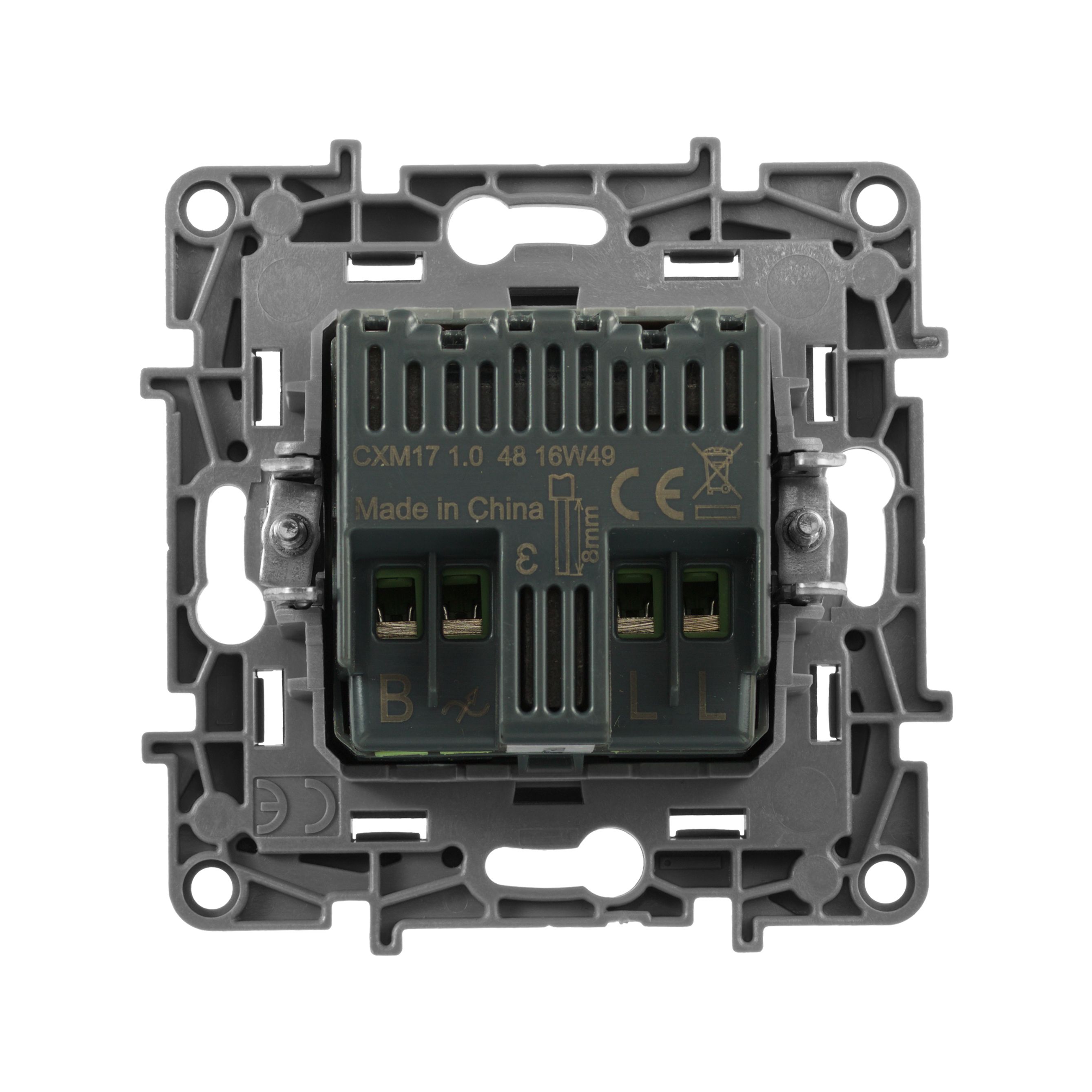 ETIKA светорегулятор поворотно-нажимной LED 300Вт, скрытой установки, алюминий (672419)