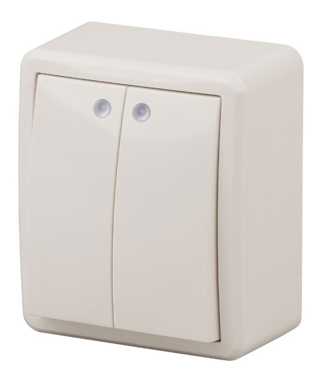 Выключатель 2-кл. ОУ Эксперт IP20 11-1205-02 250В 10АХ слоновая кость ЭРА (Б0020667)