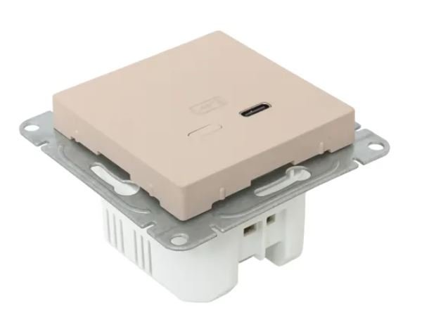 Механизм розетки USB-С, быстрая, кремовый Эпика (UP1-SOI-USBCF)
