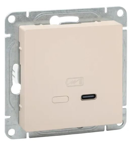 Механизм розетки USB-С, быстрая, кремовый Эпика (UP1-SOI-USBCF)