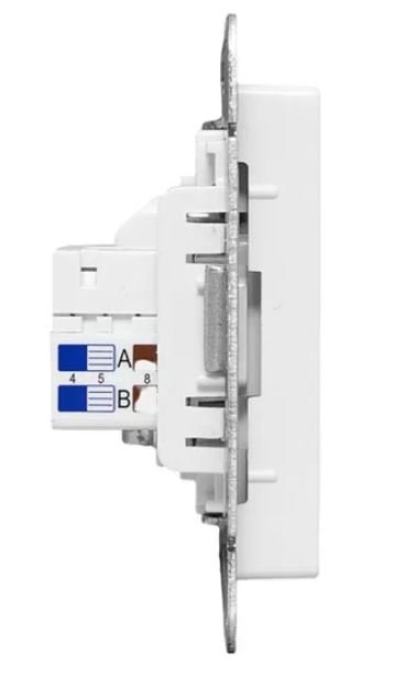 Механизм розетки TV+RJ45 (cat5), белый Эпика (UP1-SOW-TV+RJ)