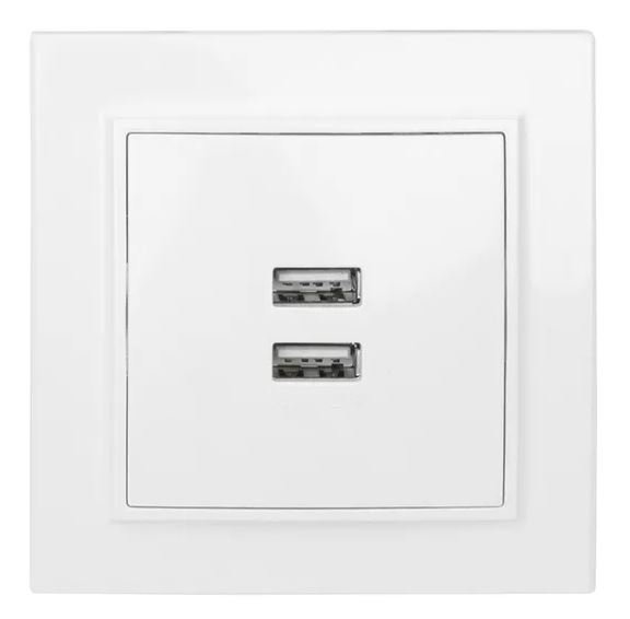 Минск Розетка USB 2-местная СП 2,1А белая (ERR-2USB-100)
